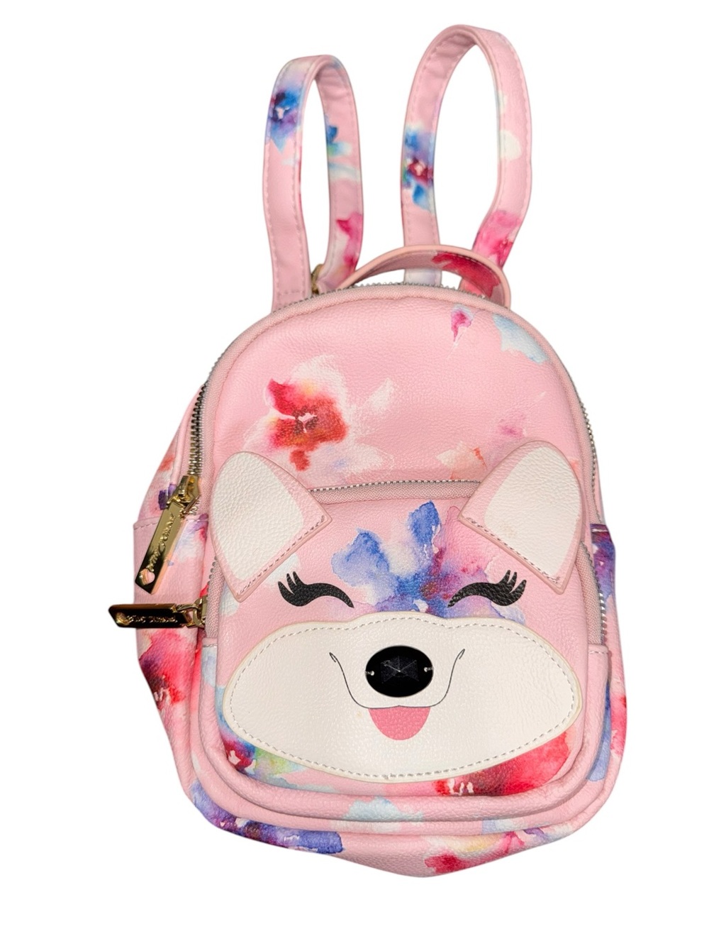 Betsey Johnson Pink Floral Fox Mini Backpack